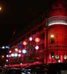 Christmas Lights on a store near our hotel