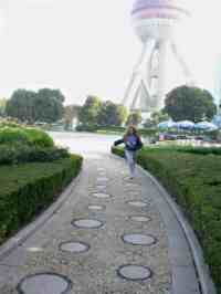 Catherine in a park near the Telecomunications Tower